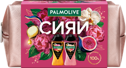 Набор подарочный PALMOLIVE Гель для душа с маслом макадамии и экстрактом пиона, 250мл + Гель для душа с экстрактом инжира и белой орхидеи, 250мл + Косметичка, вид