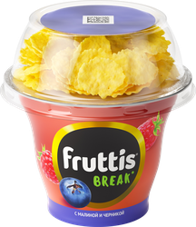 Продукт йогуртный пастеризованный FRUTTIS Вкусный перерыв Малина, черника с топпером 2,5%, без змж, 175г, фото