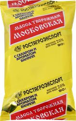 Масса творожная РОСТАГРОЭКСПОРТ Московская с сахаром и ванилином 20%, без змж, 90г, фотография