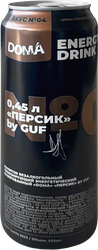 Напиток энергетический DOMA Персик By GUF, 0.45л, изображение