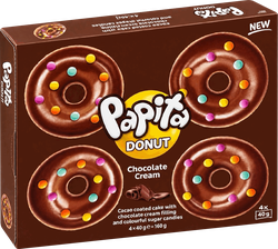 Кекс PAPITA Donut с какао глазурью, шоколадной начинкой и цветным драже, 160г, изображение