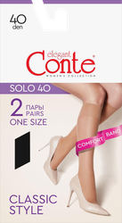 Гольфы женские CONTE Elegant solo, 40 den nero, Арт. 20С-198СП, 2пары, фотография