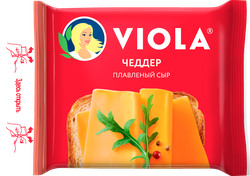Сыр плавленый VIOLA Чеддер 45%, ломтики, без змж, 140г, фотография
