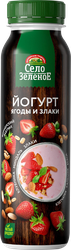 Йогурт питьевой СЕЛО ЗЕЛЁНОЕ Клубника, миндаль, злаки 2,5%, без змж, 260г, картинка
