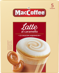 Напиток кофейный растворимый MACCOFFEE Latte Al Caramello со вкусом карамели, 5x22г, детальное фото