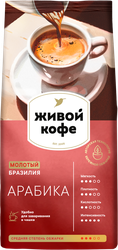 Кофе молотый ЖИВОЙ КОФЕ Арабика, 200г, вид