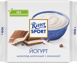 Шоколад молочный RITTER SPORT Йогурт, 100г, крупный план