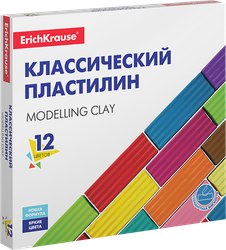 Пластилин ERICHKRAUSE Basic, классический, 12 цветов, изображение