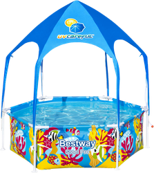 Бассейн каркасный BESTWAY 930л 183x51см, с навесом, Арт. 5618T, изображение