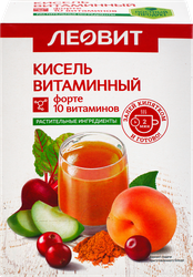 Кисель ЛЕОВИТ Витаминный форте, 10 витаминов, в пакетиках, 5х20г, фото