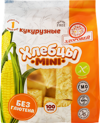 Хлебцы кукурузные ЗДОРОВЕЙ Хрустящие мини, 100г, крупный план