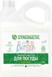 Средство для мытья посуды и детских игрушек SYNERGETIC биоразлагаемое с ароматом алоэ, 2,75л, вид