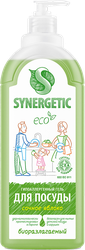 Средство для мытья посуды и детских игрушек SYNERGETIC биоразлагаемое с ароматом яблока, 1л, картинка