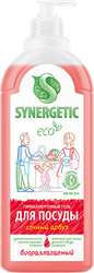 Средство для мытья посуды и детских игрушек SYNERGETIC биоразлагаемое с ароматом арбуза, 1л, детальное фото