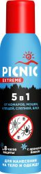 Аэрозоль от комаров PICNIC Extreme 5в1, 150мл, фото