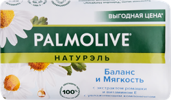Туалетное мыло PALMOLIVE Натурэль Баланс и мягкость с экстрактом ромашки и витамином Е, 150г, вид