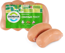 Сардельки ОКРАИНА Свиные, категория Б, весовые, крупный план