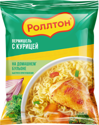 Вермишель РОЛЛТОН На домашнем бульоне с курицей, 60г, фотография