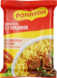 Вермишель РОЛЛТОН На домашнем бульоне с говядиной, 60г, картинка