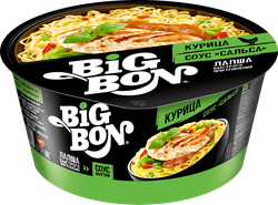 Лапша BIGBON со вкусом курицы и соусом Сальса, 85г, изображение