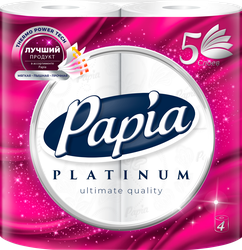 Бумага туалетная PAPIA Pure&soft 5-слоев, белая, 4шт, фото