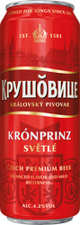 Пиво светлое KRUSOVICE пастеризованное 4,2%, 0.43л, вид