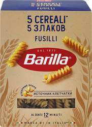 Макароны BARILLA 5 Cereali Fusilli, со злаковой смесью, первый сорт группа А, 450г, фотография