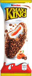 Вафля KINDER Maxi King с молочно-карамельной начинкой в молочном шоколаде с дроблеными лесными орехами, 35г, фотография