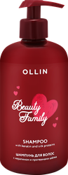 Шампунь для волос OLLIN Beauty family с кератином и протеинами шелка, 500мл, фото