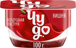 Десерт творожный ЧУДО Творожок взбитый двухслойный Вишня 4,2%, без змж, 100г, вид