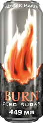 Напиток энергетический BURN Zero Персик, манго, 0.449л, фото