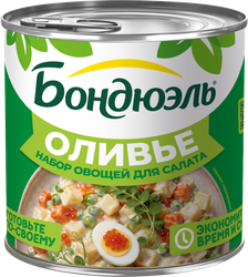 Набор овощей БОНДЮЭЛЬ для салата Оливье ж/б, детальное фото