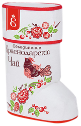 Набор подарочный чайный ВЕКА Валенок с черным листовым чаем, 70г, изображение