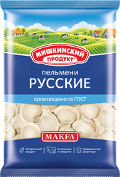 Пельмени МИШКИНСКИЙ ПРОДУКТ Русские, 700г, крупный план