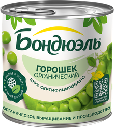 Горошек зеленый БОНДЮЭЛЬ Органик, 400г, детальное фото