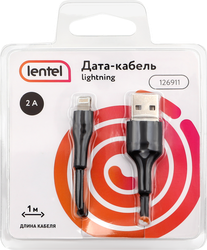 Дата-кабель LENTEL USB – Lightning, текстиль,&nbsp;2А, цветной, 1м, детальное фото