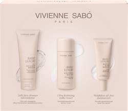 Набор подарочный VIVIENNE SABO Гель очищающий для кожи, 120мл + Basic Luxury, 150мл + Крем увлажняющий, 50мл, фото