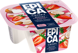 Йогурт EPICA Crispy с клубникой и кокосом 7,3%, без змж, 138г, детальное фото