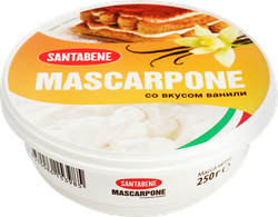 Сыр SANTABENE Маскарпоне со вкусом ванили 80%, без змж, 250г, фото