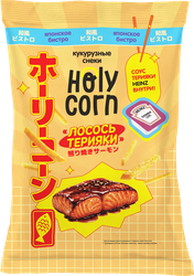 Снэки кукурузные HOLY CORN Лосось терияки, с соусом 25мл, 30г, детальное фото