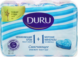 Крем-мыло DURU 1+1 Морские минералы, 4x80г, крупный план