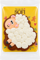 Пряник ПЕКАРНЯ SOFI Символ года имбирно-медовый, 70г, крупный план
