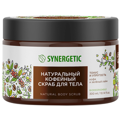 Скраб для тела Synergetic Тонус и упругость Кофе и зеленый лайм, 300мл, крупный план