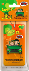 Ароматизатор автомобильный MIODORE Love Is... Ананас-Апельсин, подвесной, крупный план