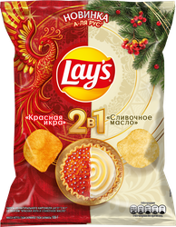 Чипсы LAY'S 2в1 Красная икра и сливочное масло, 105г, вид