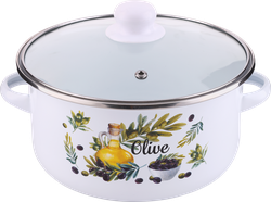 Кастрюля HOMECLUB Enamel, деколь, в ассортименте, 2.7л, фото