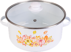 Кастрюля HOMECLUB Enamel, деколь, в ассортименте, 4.8л, детальное фото