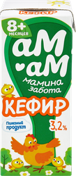Кефир для детей АМ-АМ МАМИНА ЗАБОТА 3,2%, с 8 месяцев, без змж, 210г, детальное фото