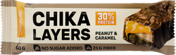 Батончик протеиновый CHIKALAB Chika Layers Соленая карамель и арахис, глазированный, 60г, изображение