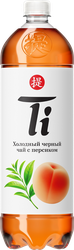 Напиток TI Холодный черный чай со вкусом персика негазированный, 1.25л, вид